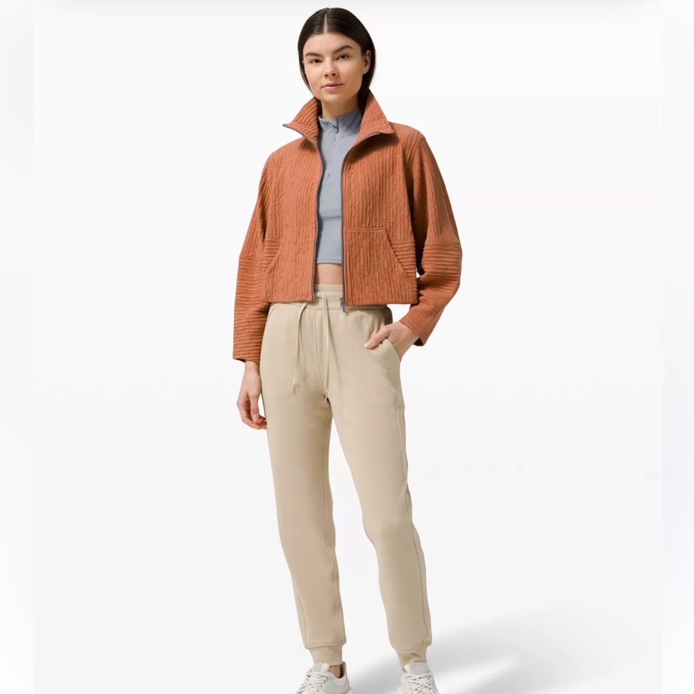 lululemon athletica Cropped Zip Jacket in Rust Orange